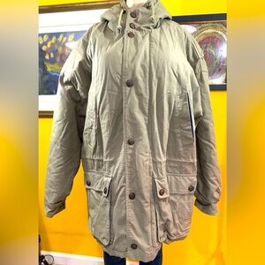 417 Van Heusen Men’s Green Vintage Hooded Sports Jacket